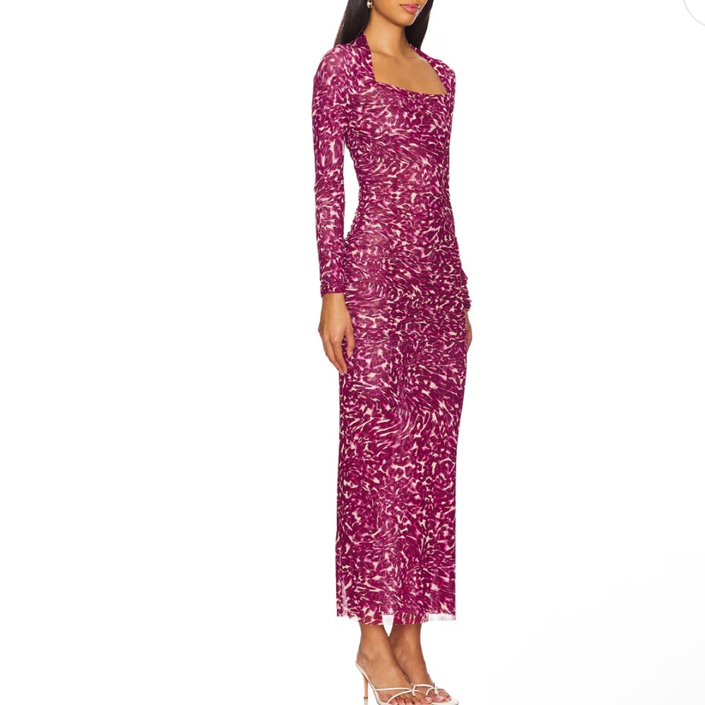 MISA LOS ANGELES Ronda Dress‎ in Fauna Abstract Mesh Size Small